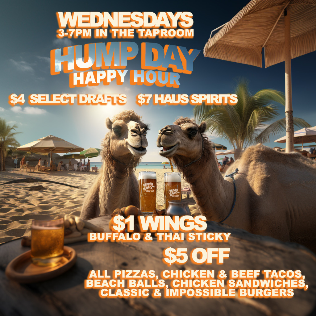Hump Day Happy Hour specials Wednesdays from 3-7PM