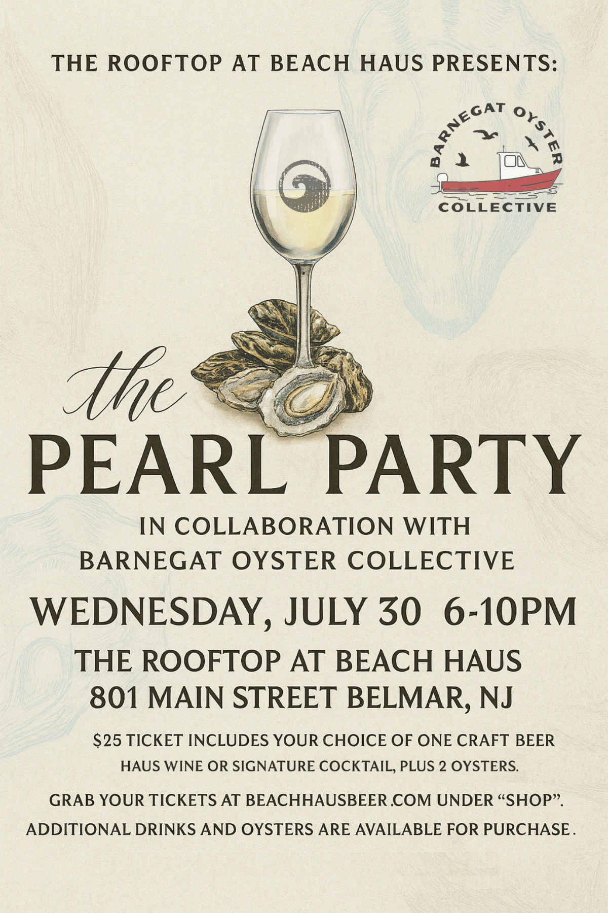 Oyster night on The Rooftop at Beach Haus July 30th