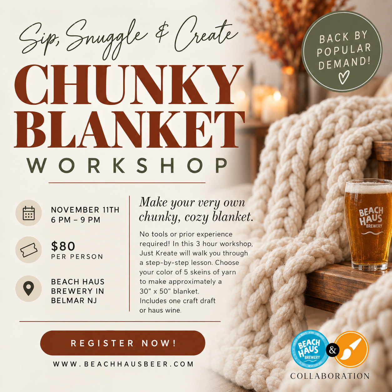 Tiers Workshop October 7th at Beach Haus